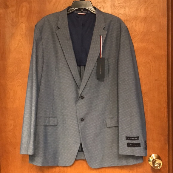 NWT Tommy Hilfiger Men’s Double Vent Flex Soft Tailored Blazer Jacket Size 46R